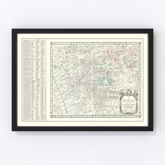 Vintage Greenwich Village New York City Map 1960