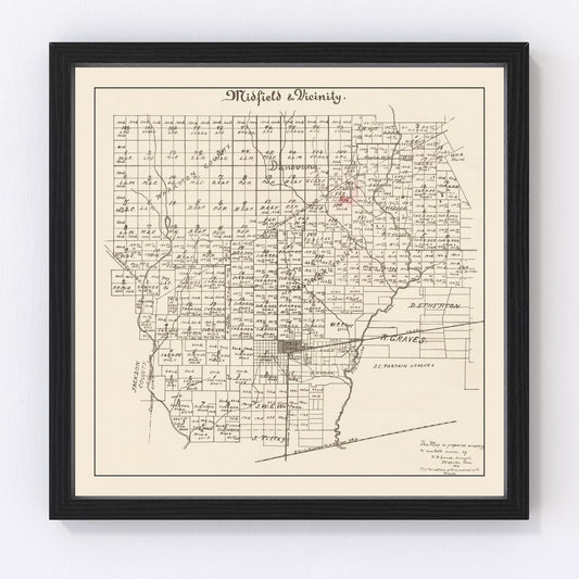 Vintage Map of Midfield, Texas 1912