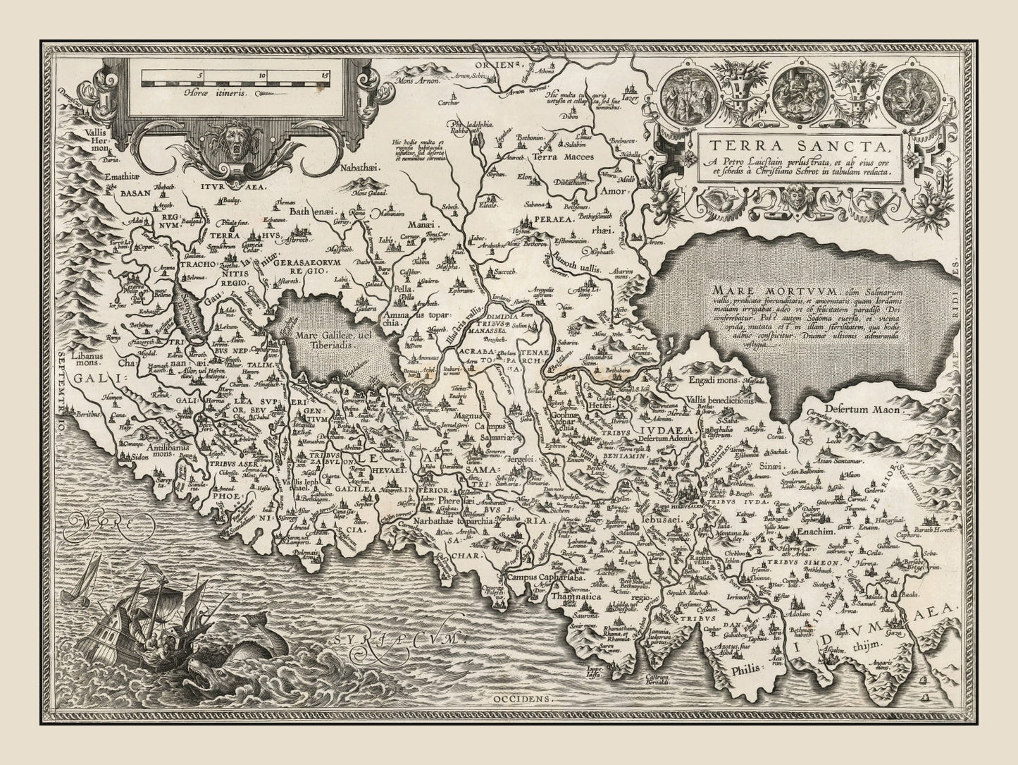 Vintage Israel / Palestine Map 1584
