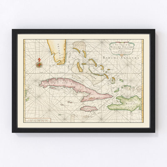 Vintage Bahamas Map 1737