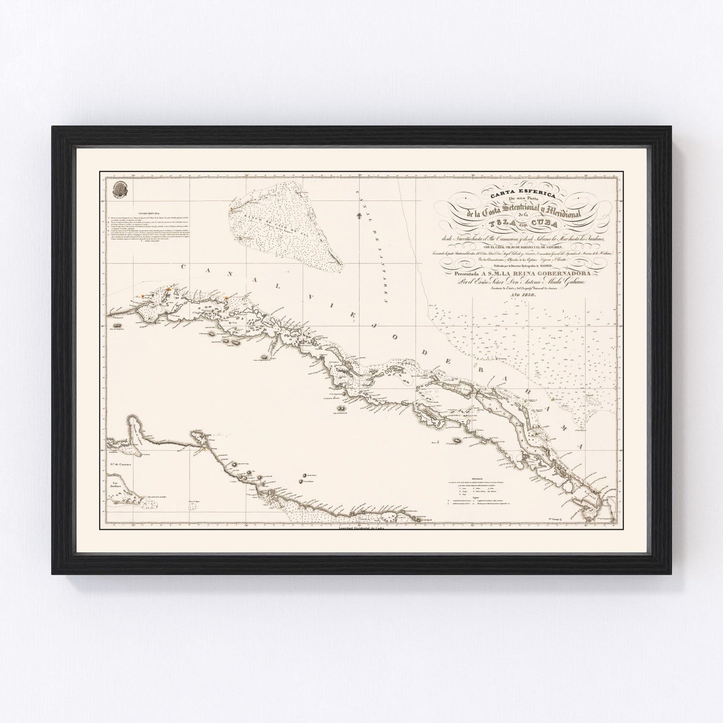 Vintage Map of Cuba 1836