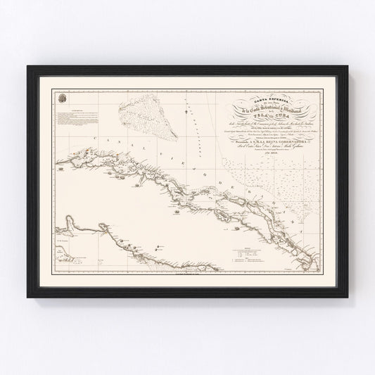 Vintage Map of Cuba 1836