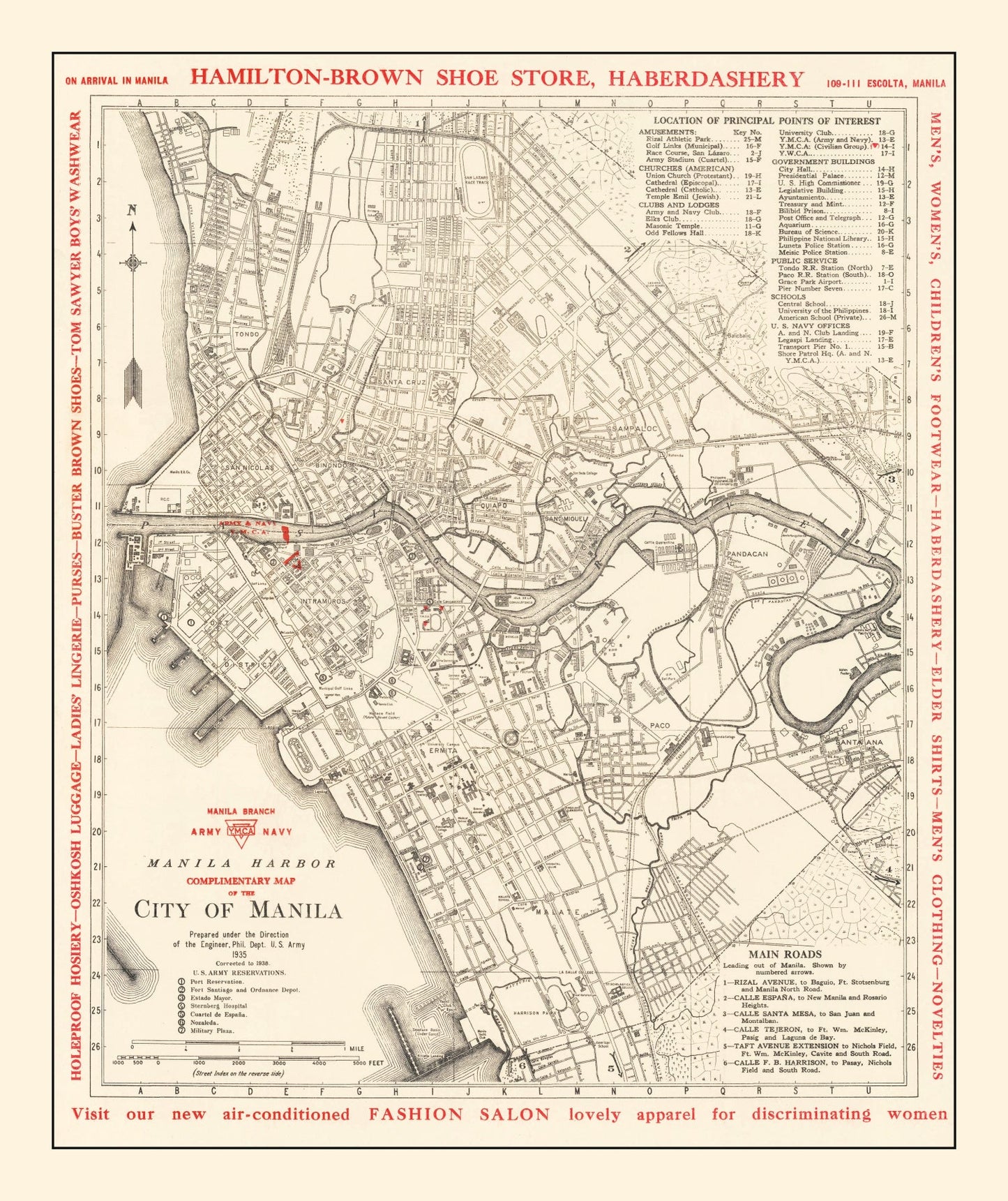 Vintage Map of Manila, Philippines 1938
