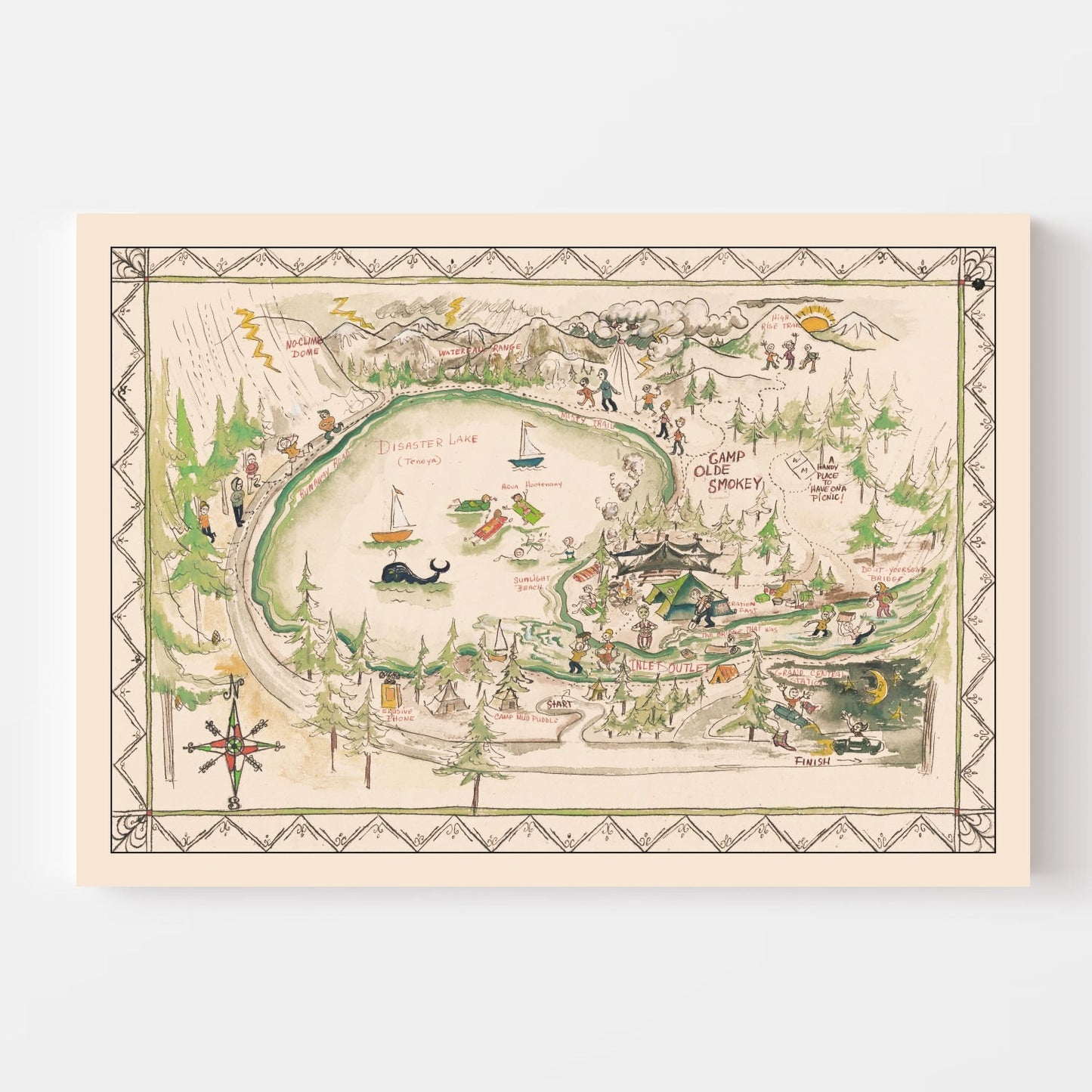 Vintage Tenaya Lake Map 1950