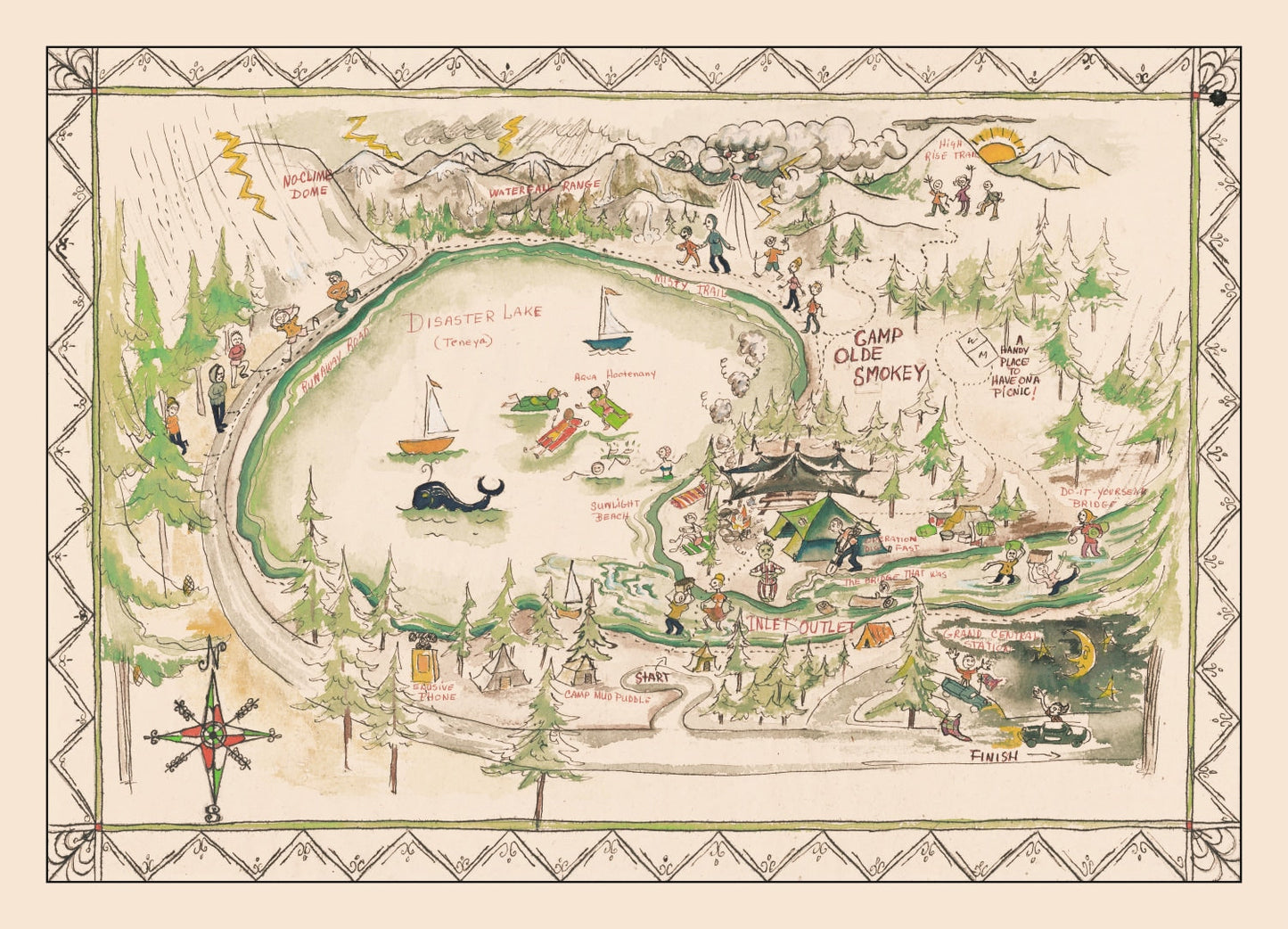 Vintage Tenaya Lake Map 1950