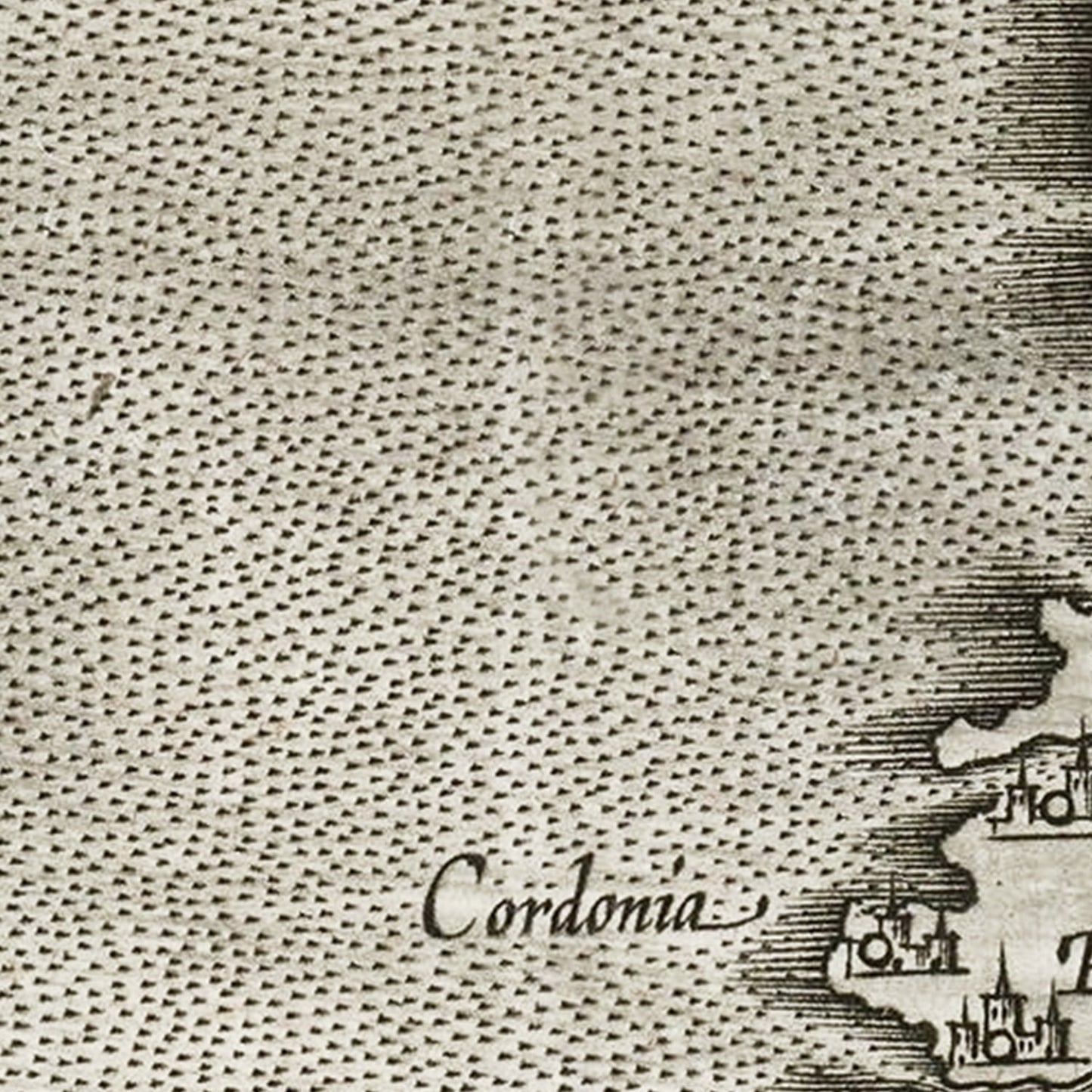 Vintage Map of Chile 1597