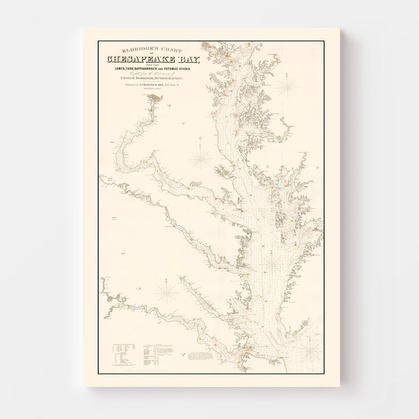 Vintage Chesapeake Bay Map 1868