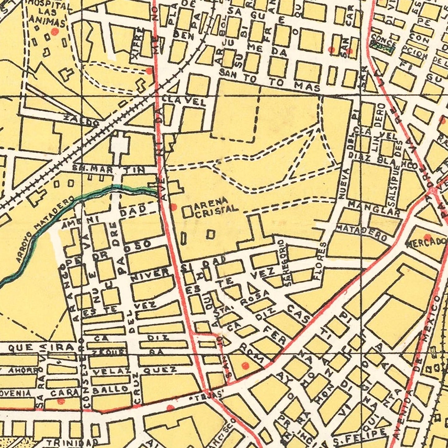Vintage Map of Havana, Cuba 1945