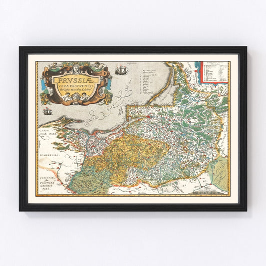 Vintage Map of Prussia 1595
