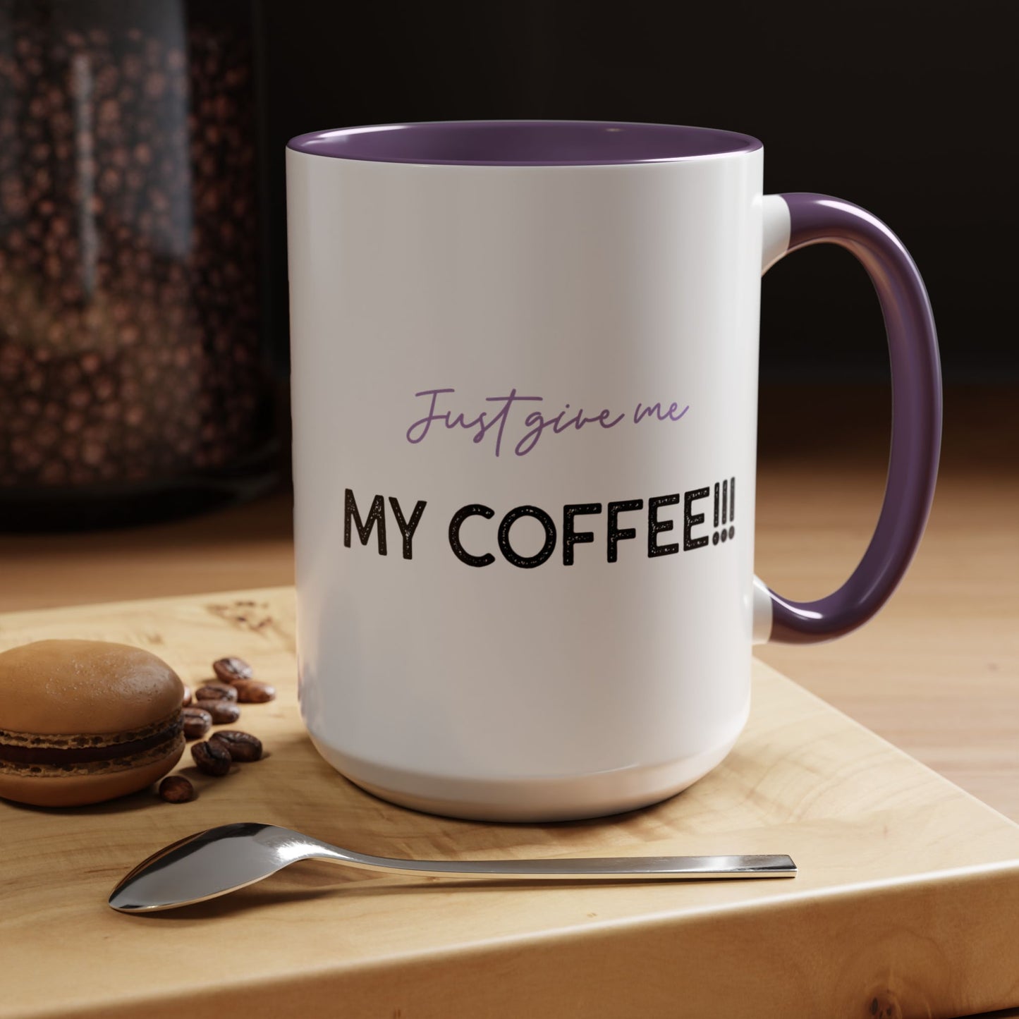 Just Give Me My Coffee!!! Accent Mug — Panda Coffee Lover Gift (11/15oz)