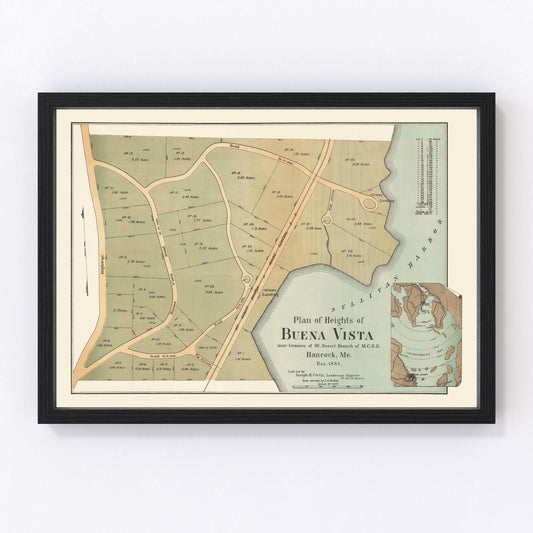 Vintage Map of Buena Vista, Maine 1888