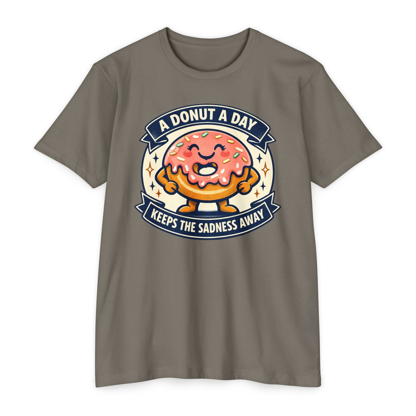Donut A Day T-Shirt — "A Donut a Day Keeps the Sadness Away" Cute Comfort Tee