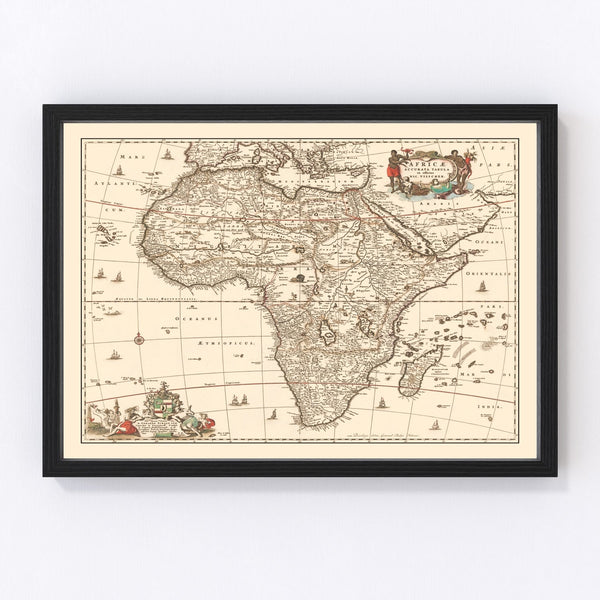Vintage Africa Map 1658