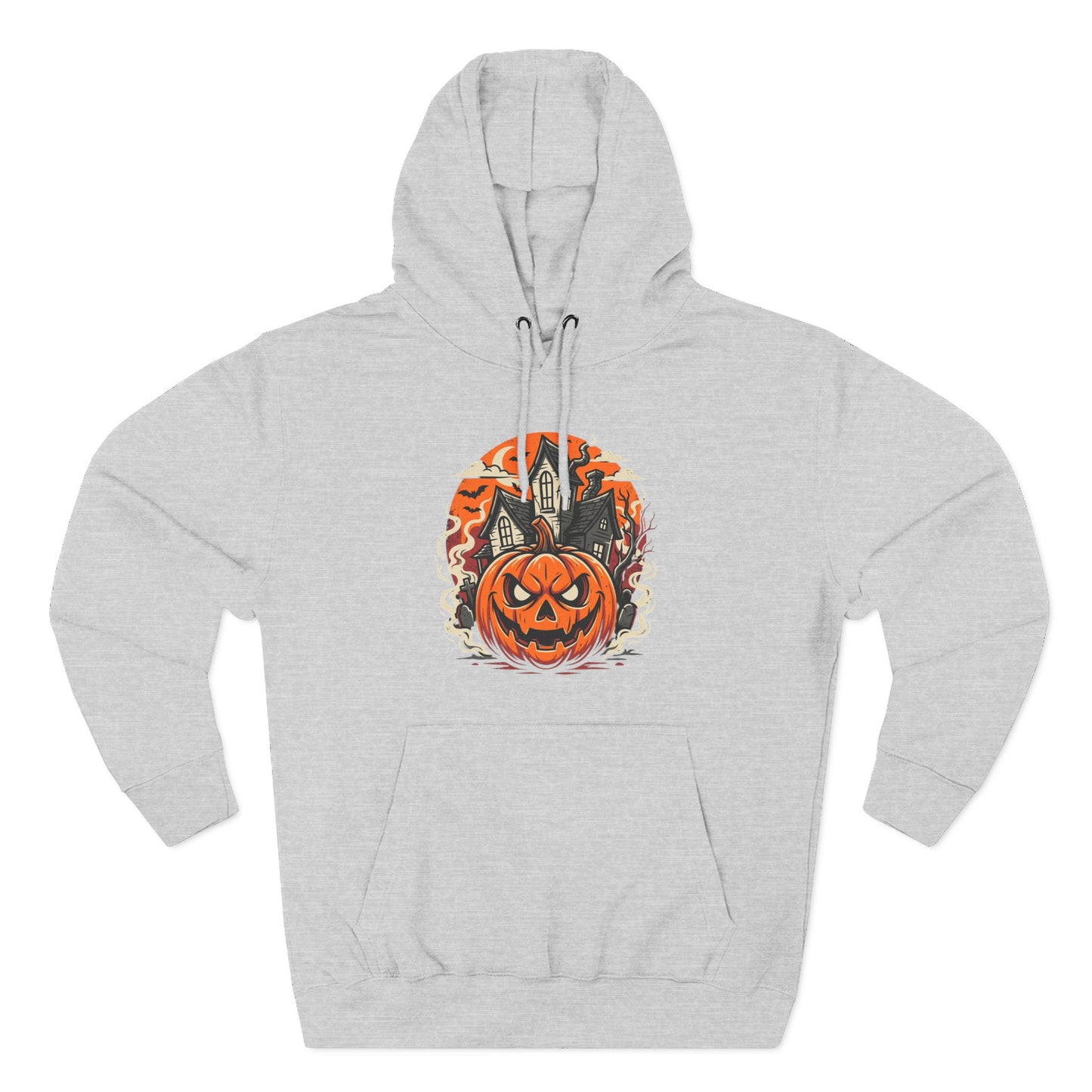 Halloween Pumpkin Hoodie — Jack-O'-Lantern Haunted House Fleece Hoodie