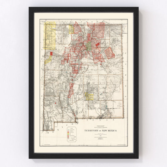 Vintage Map of New Mexico 1896