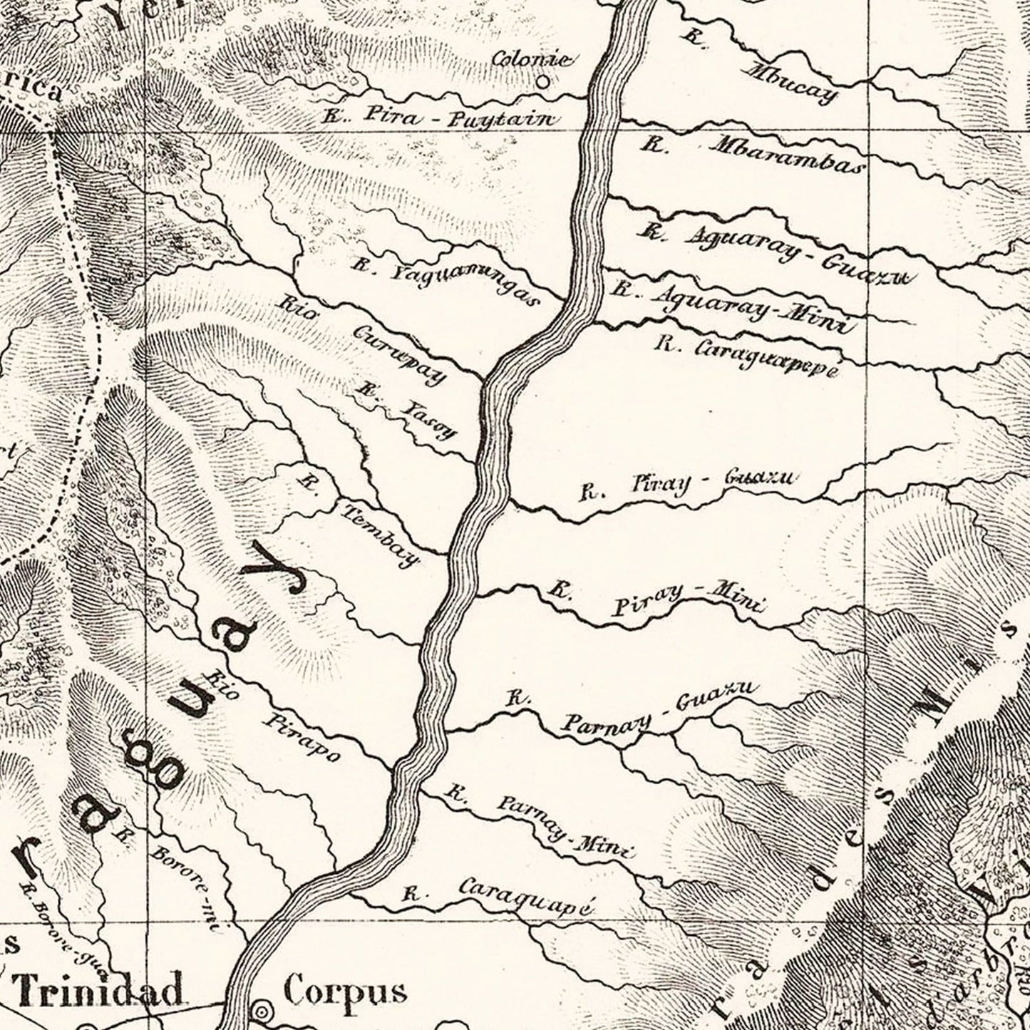 Vintage Map of Paraguay 1873