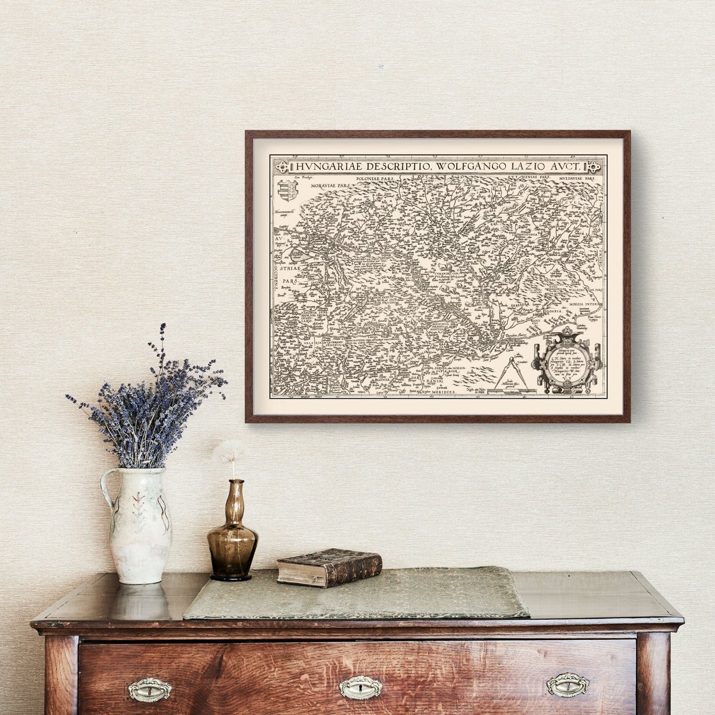 Vintage Map of Hungary 1570