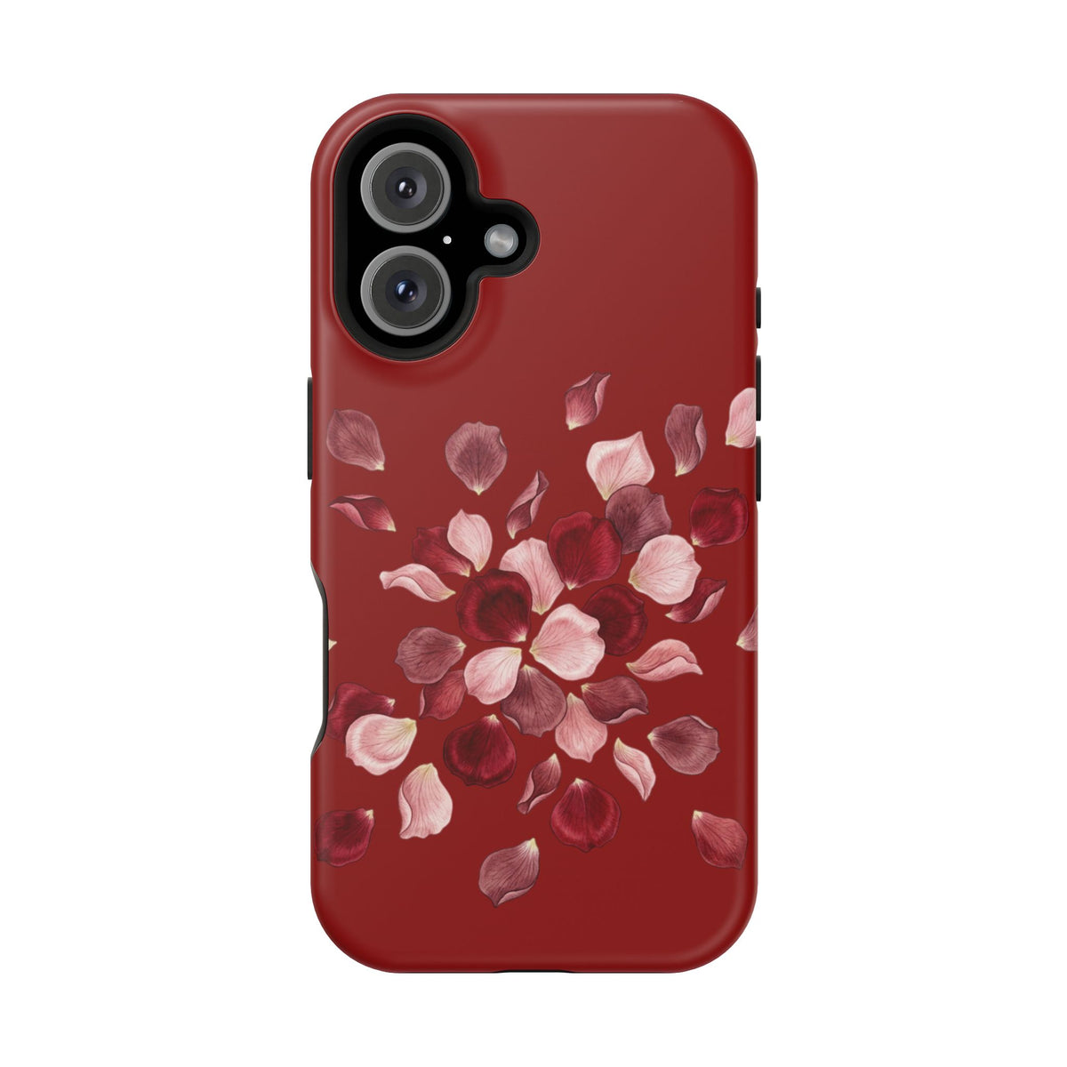 Phone Case — Red Floral Petal Magnetic Impact-Resistant Cover