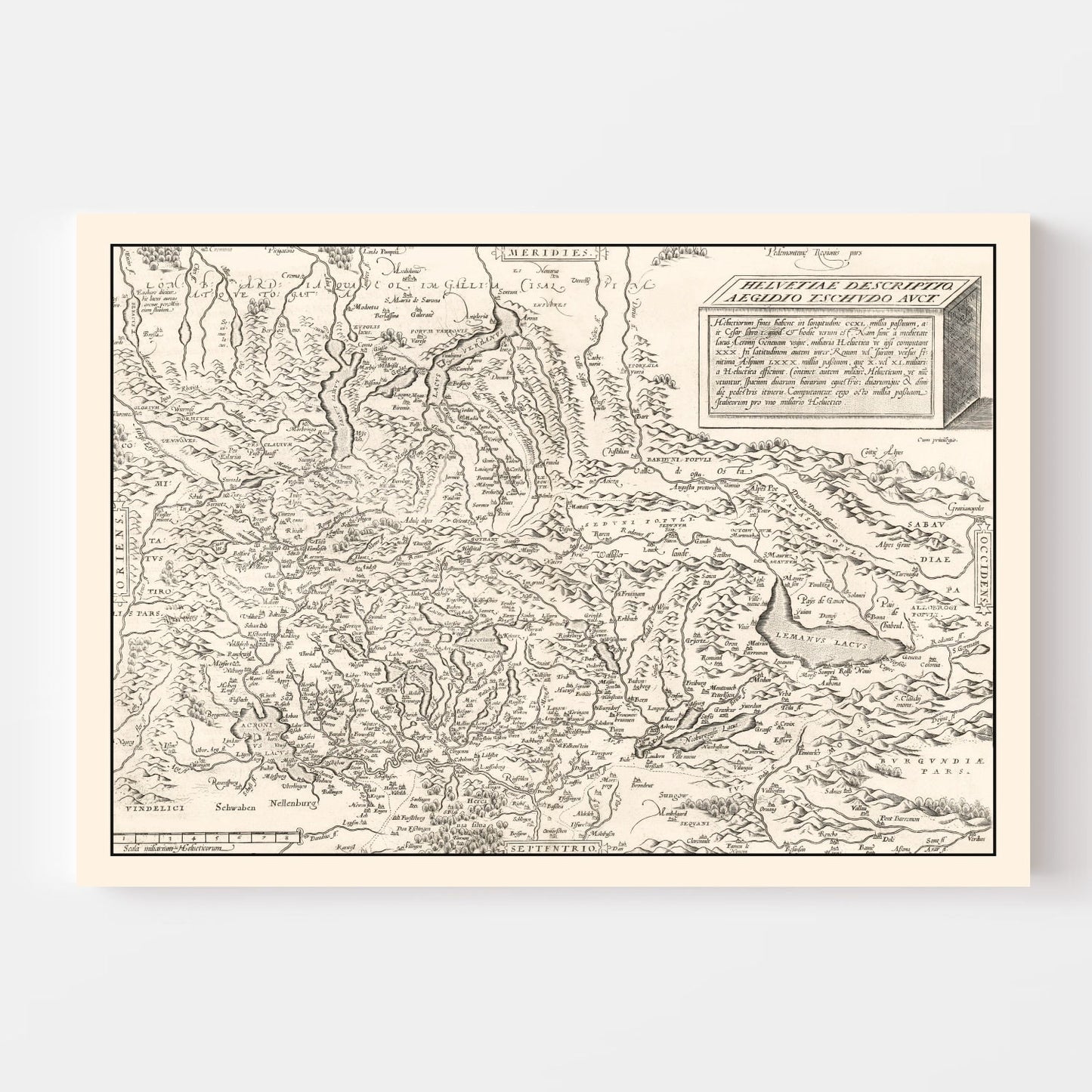 Vintage Map of Switzerland 1581