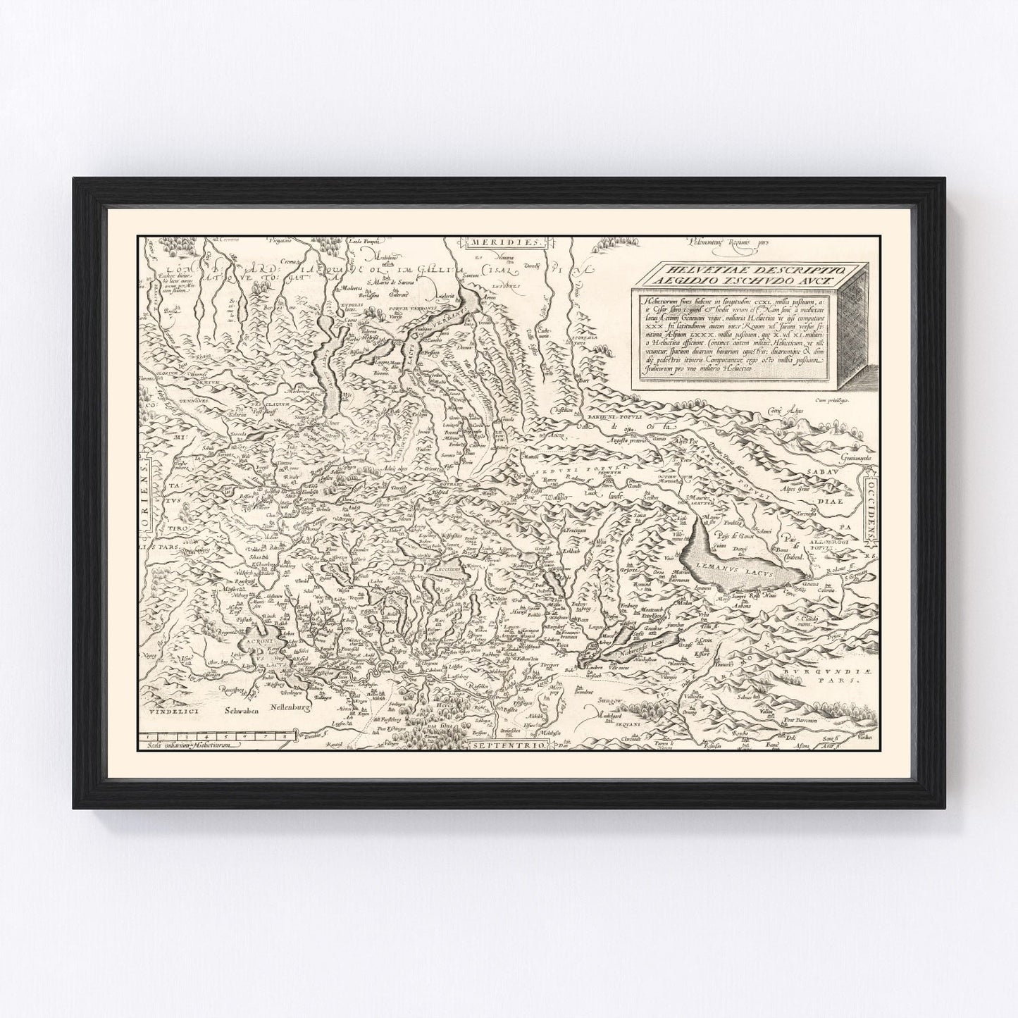 Vintage Map of Switzerland 1581