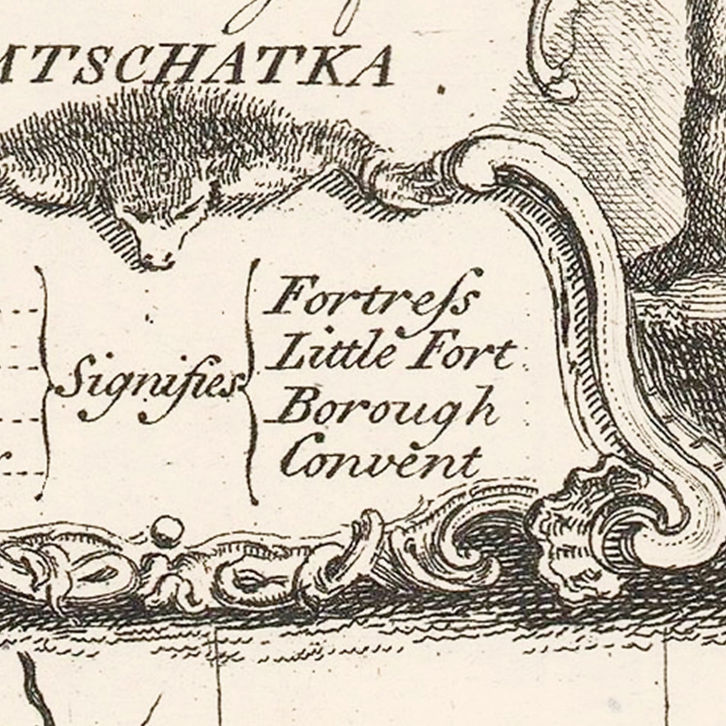 Vintage Map of Siberia 1744