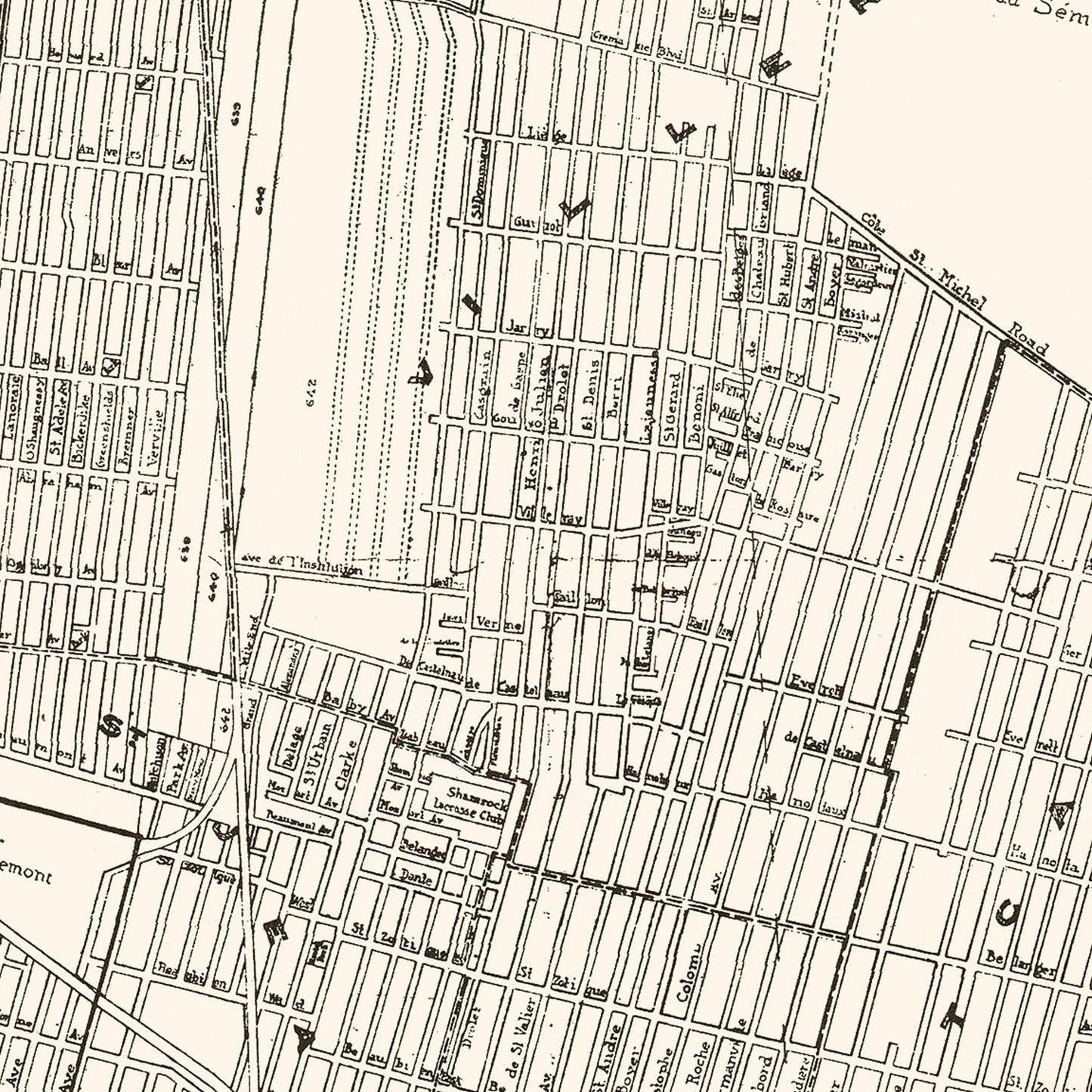 Vintage Map of Montreal, Canada 1920