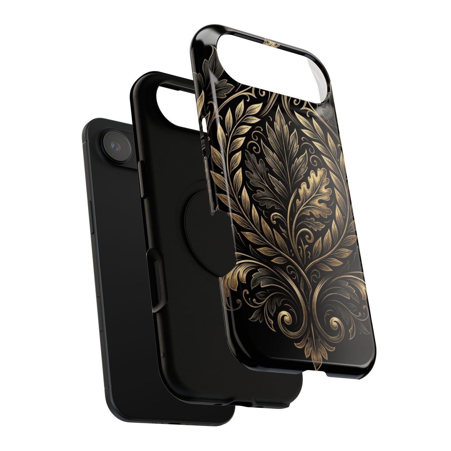 Baroque Gold Leaf Phone Case — Impact-Resistant Protective Cover