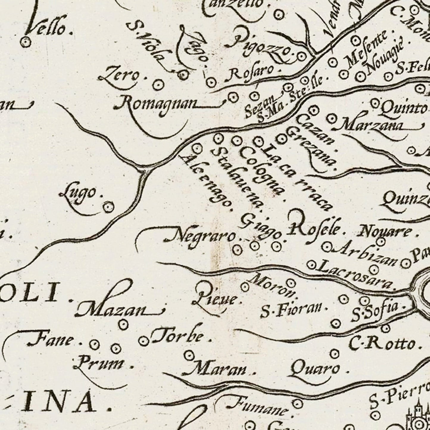 Vintage Map of Verona, Italy 1579