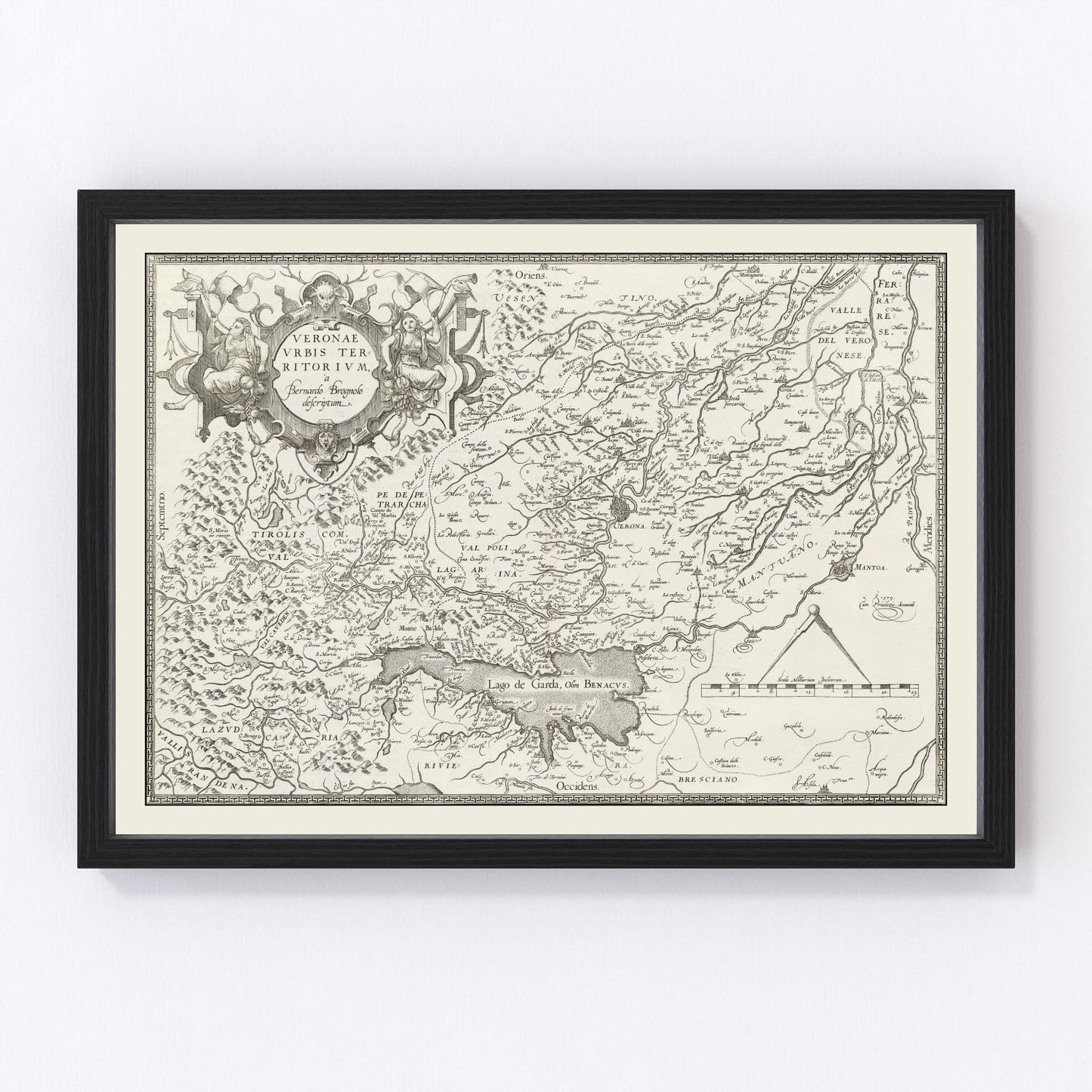 Vintage Map of Verona, Italy 1579