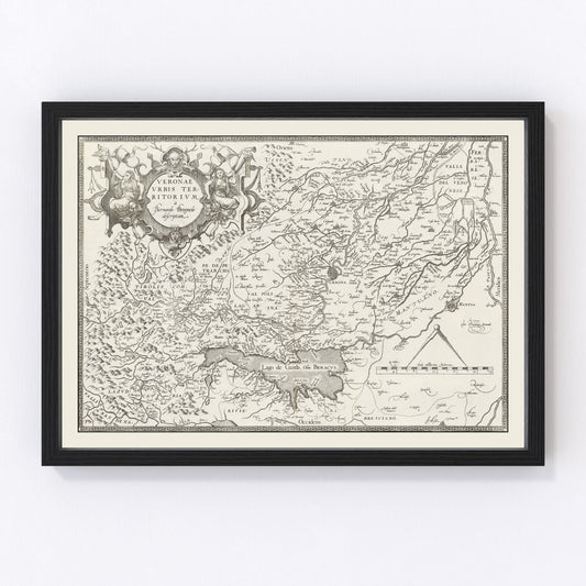 Vintage Map of Verona, Italy 1579