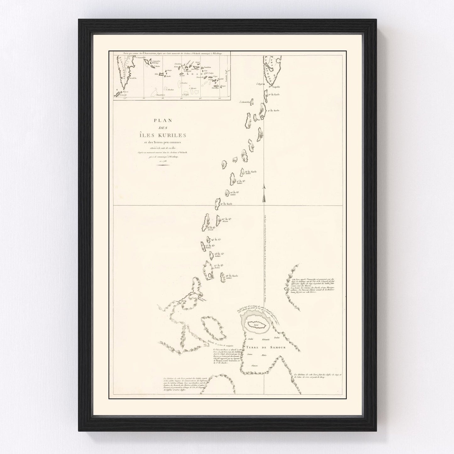 Vintage Kuril Islands Map 1788