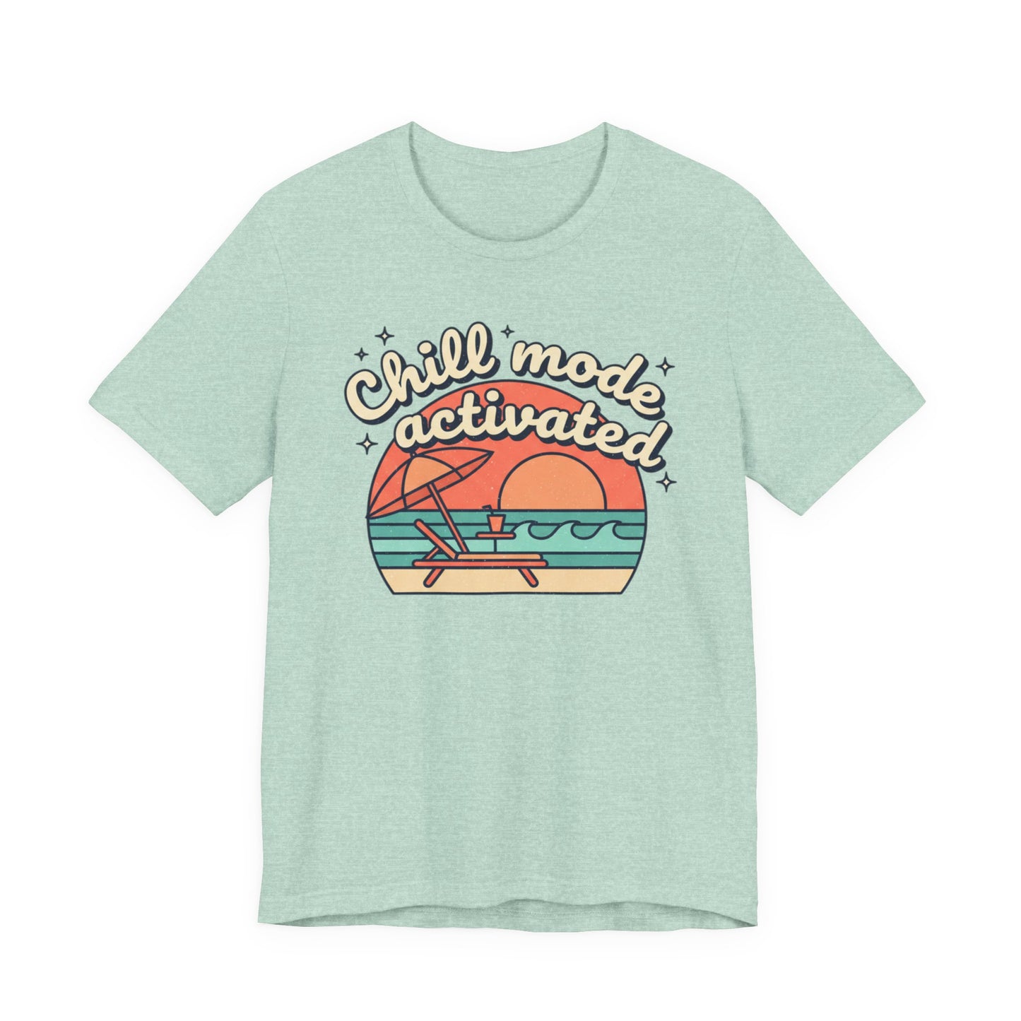Chill Mode Activated tee | Beach sunset lounge