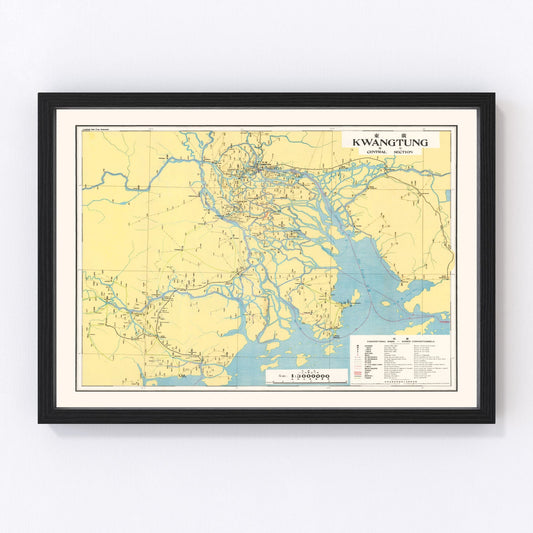 Vintage Guangdong Map 1933