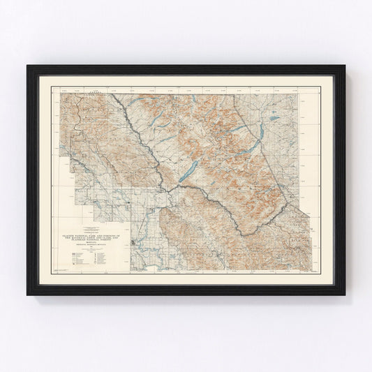 Vintage Glacier National Park Map 1935