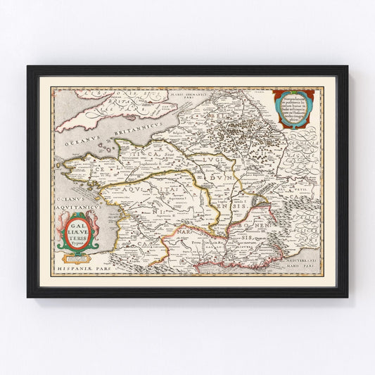 Vintage Ancient Gaul Map 1662