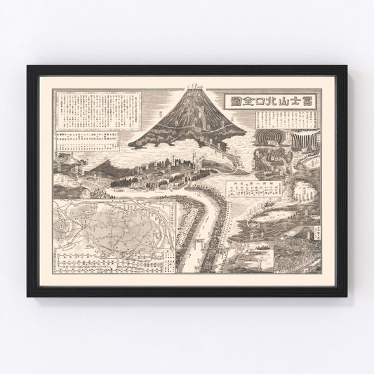 Vintage Mount Fuji Japan Map 1933