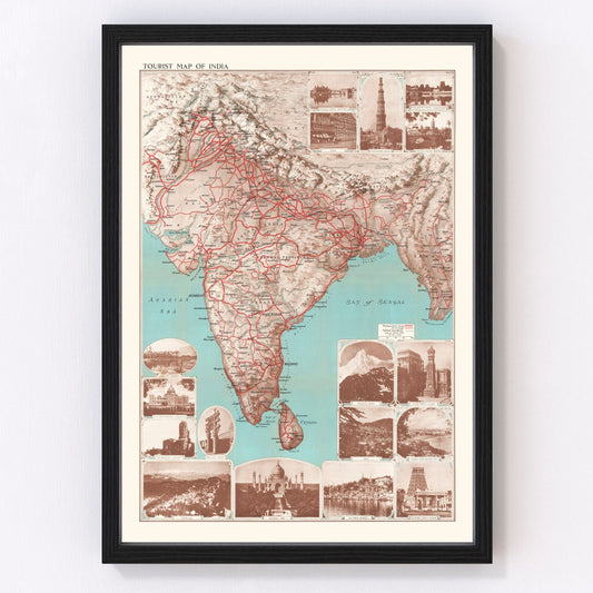 Vintage India Tourist Map 1930