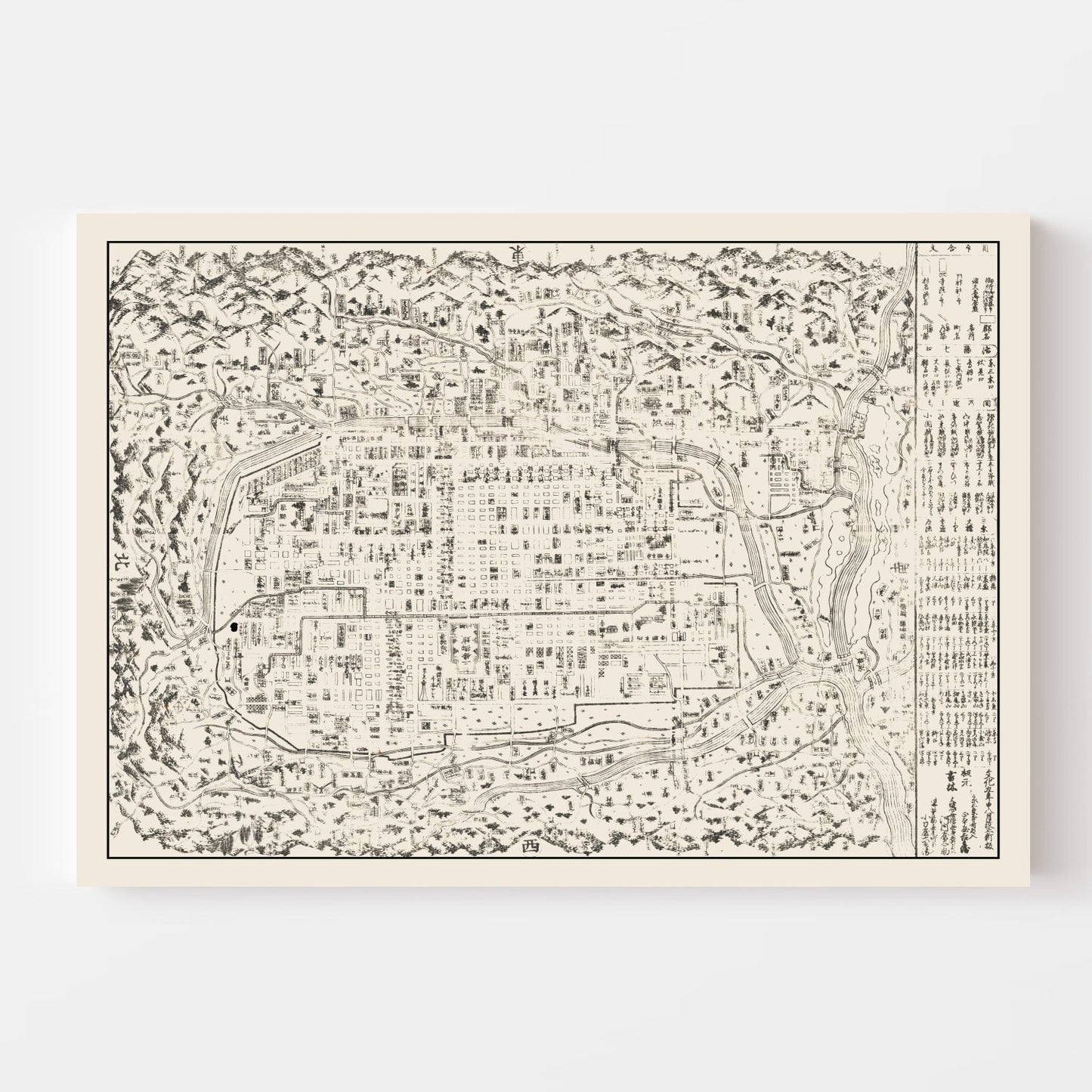 Vintage Map of Kyoto, Japan 1812