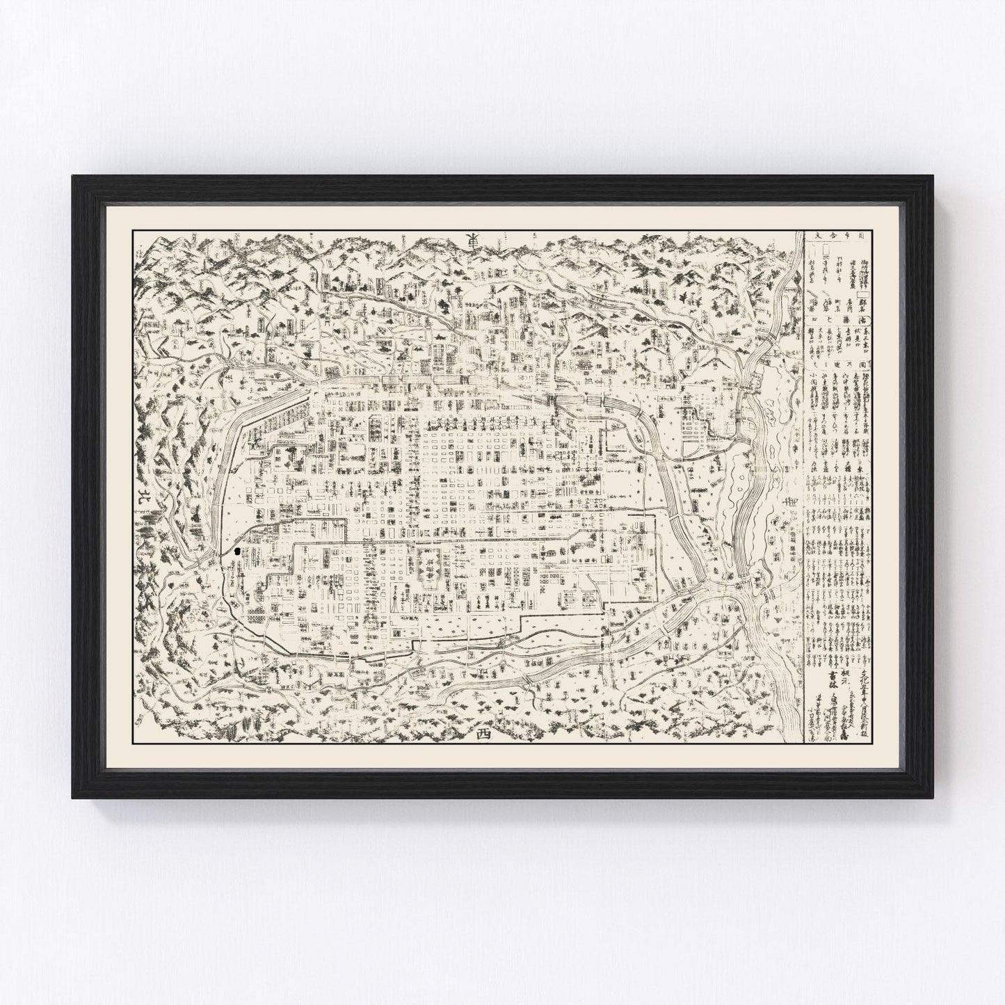 Vintage Map of Kyoto, Japan 1812