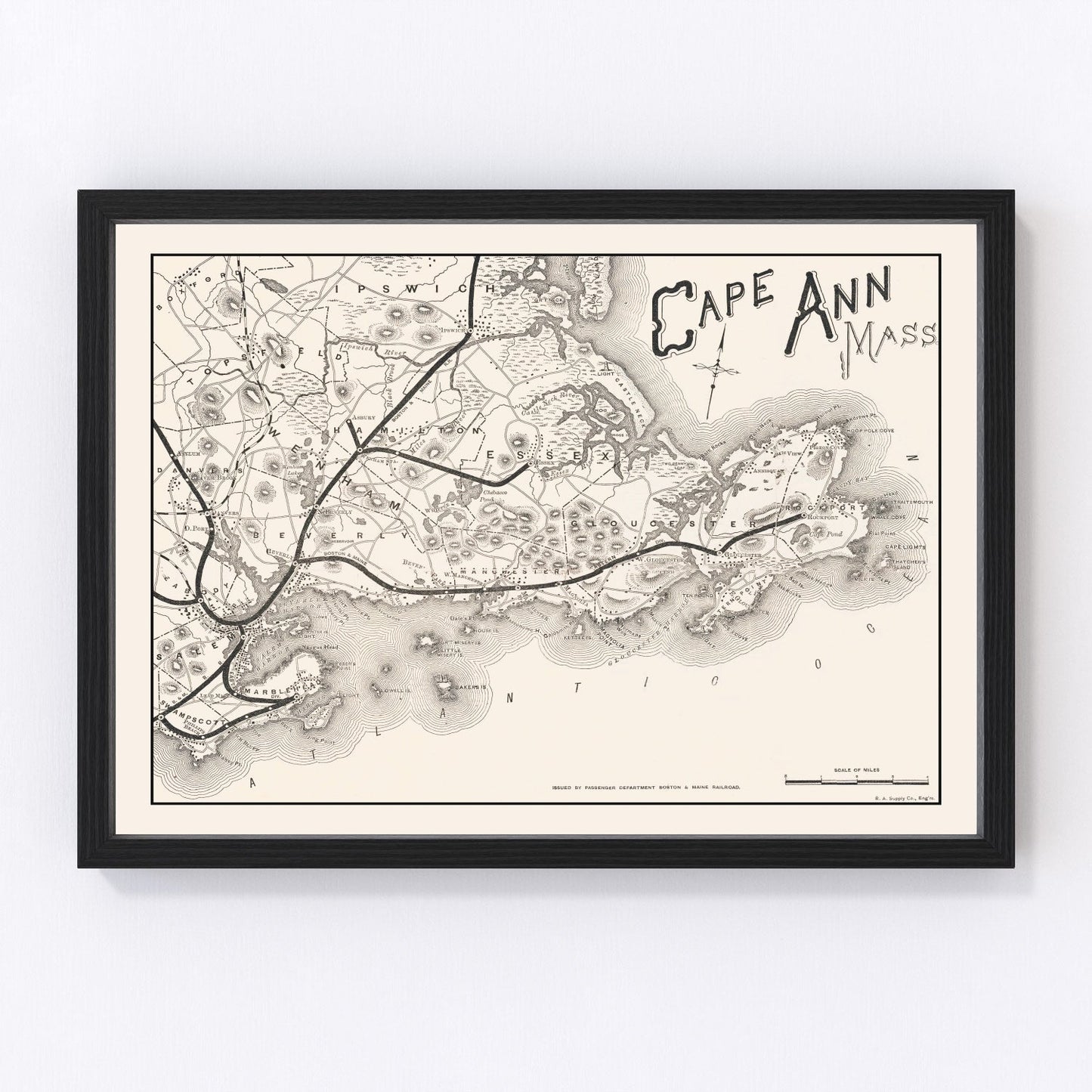 Vintage Cape Ann Map 1889
