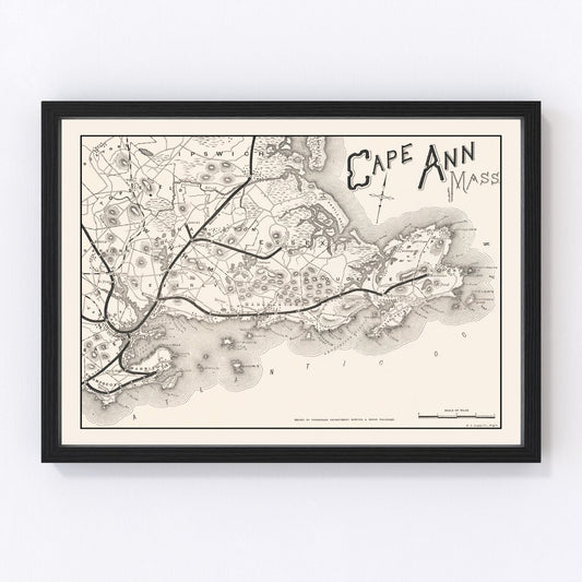 Vintage Cape Ann Map 1889