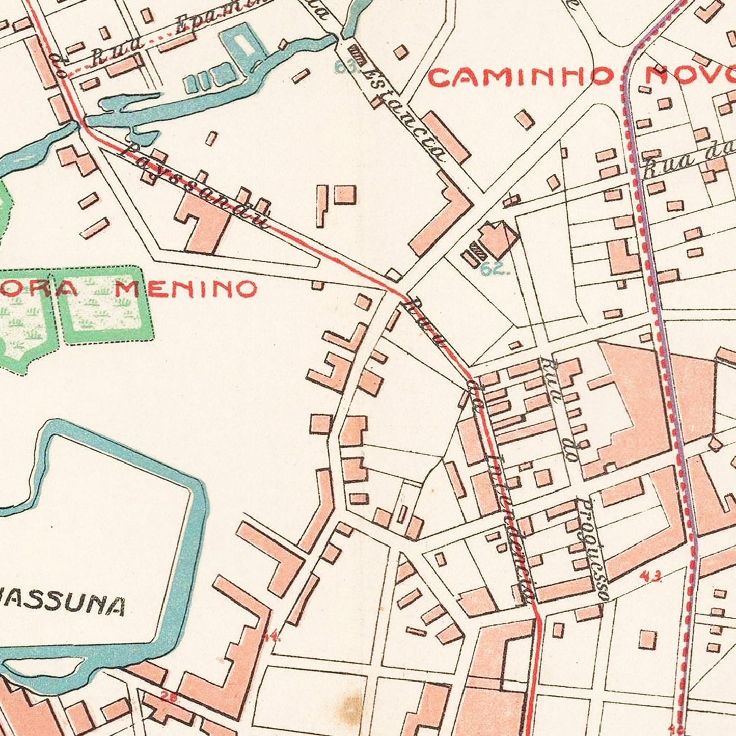 Vintage Map of Recife, Brazil 1914