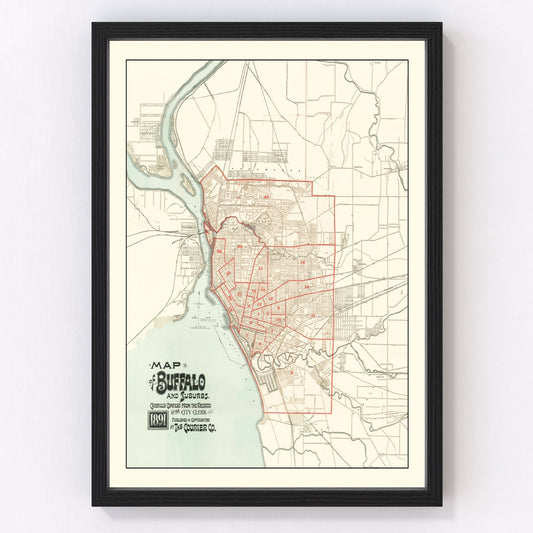 Vintage Map of Buffalo, New York 1891