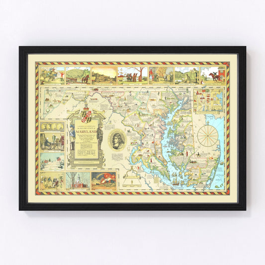 Vintage Map of Maryland 1931
