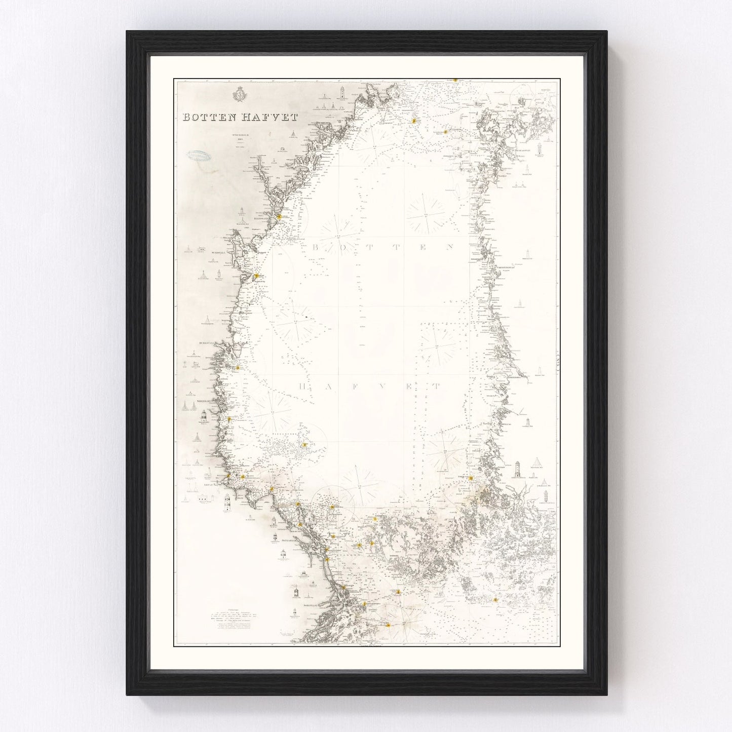 Vintage Bothnian Sea Map 1868