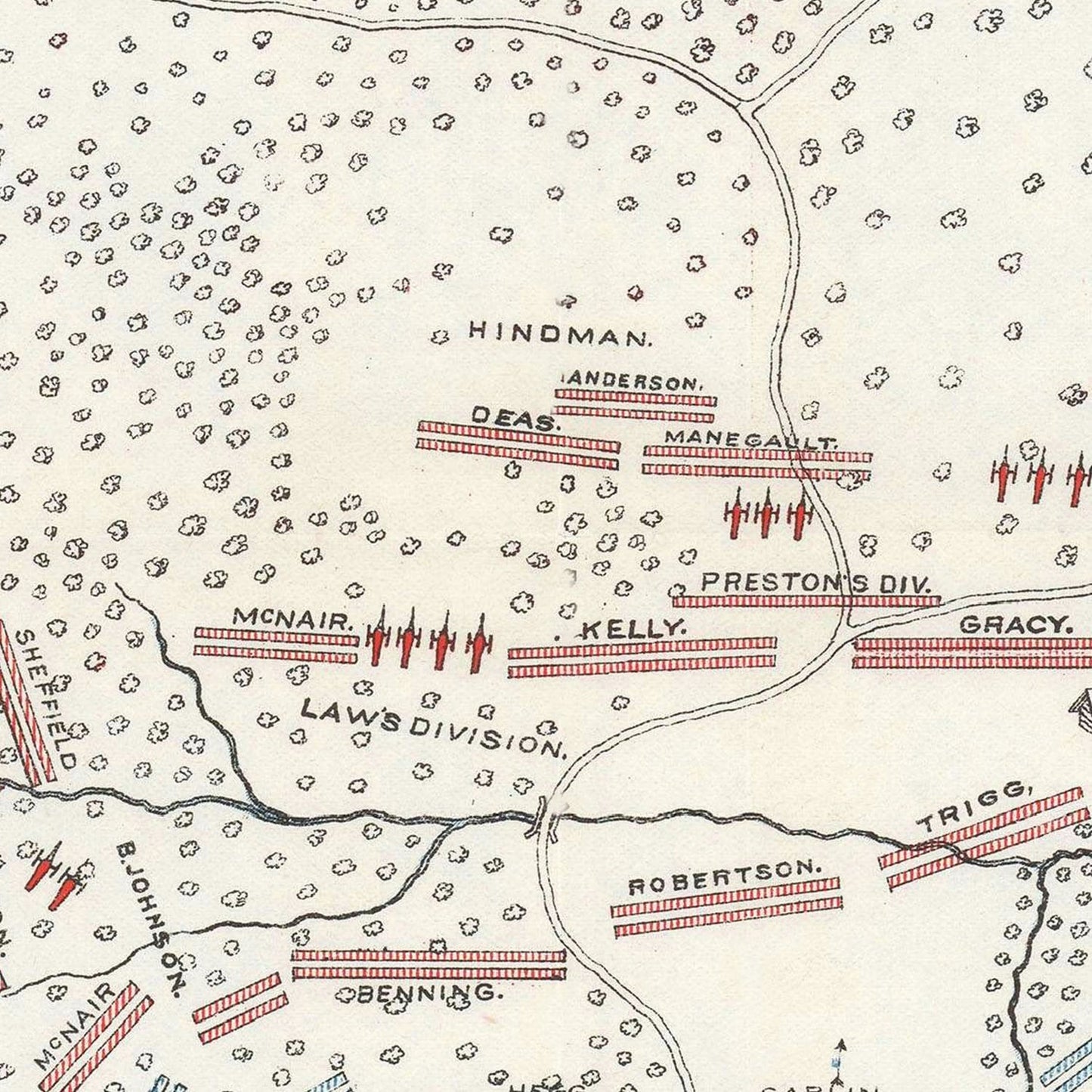 Vintage Chickamauga Battlefield Map 1895