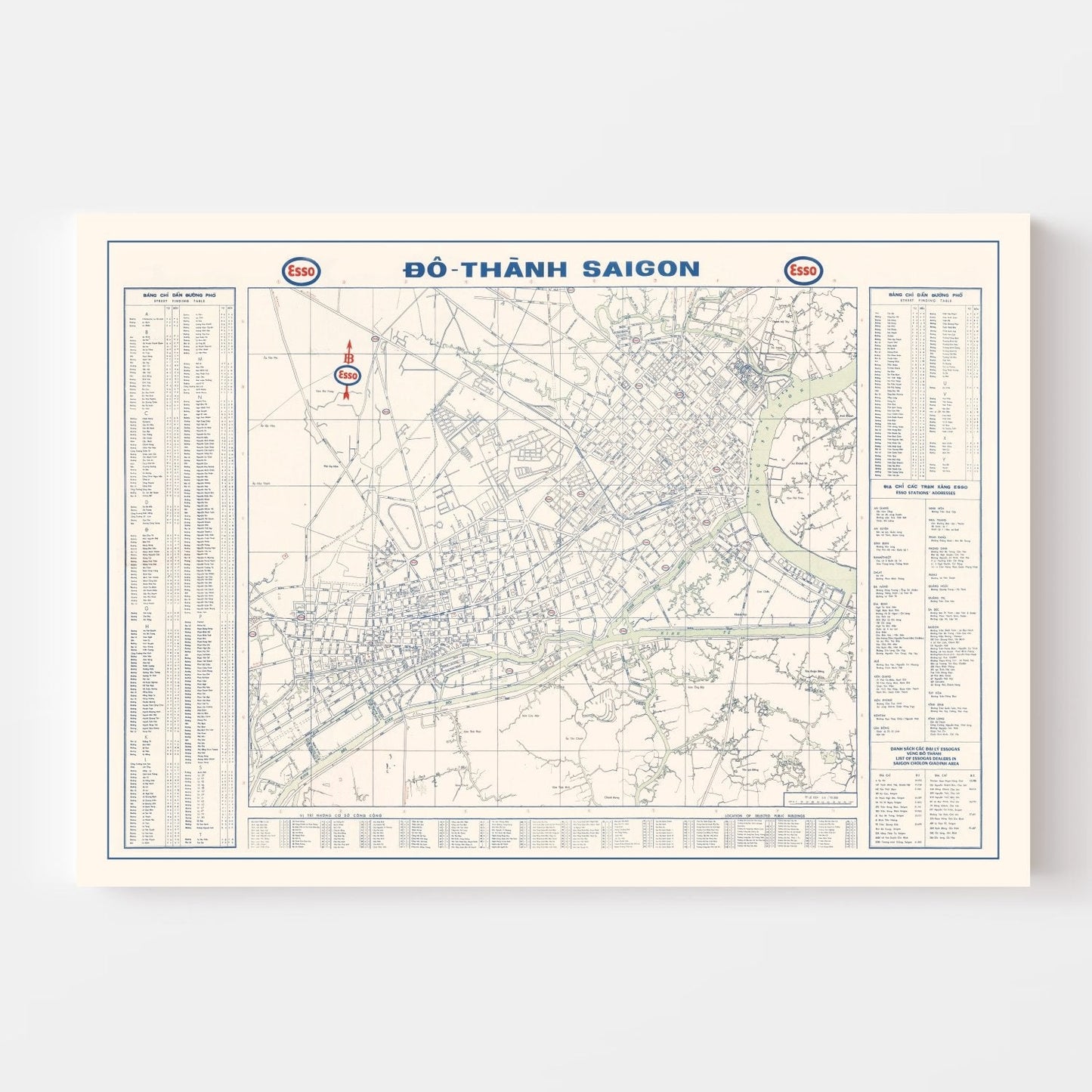 Vintage Map of Saigon, Vietnam 1968
