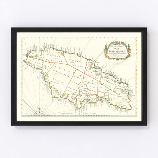 Vintage Map of Jamaica 1773