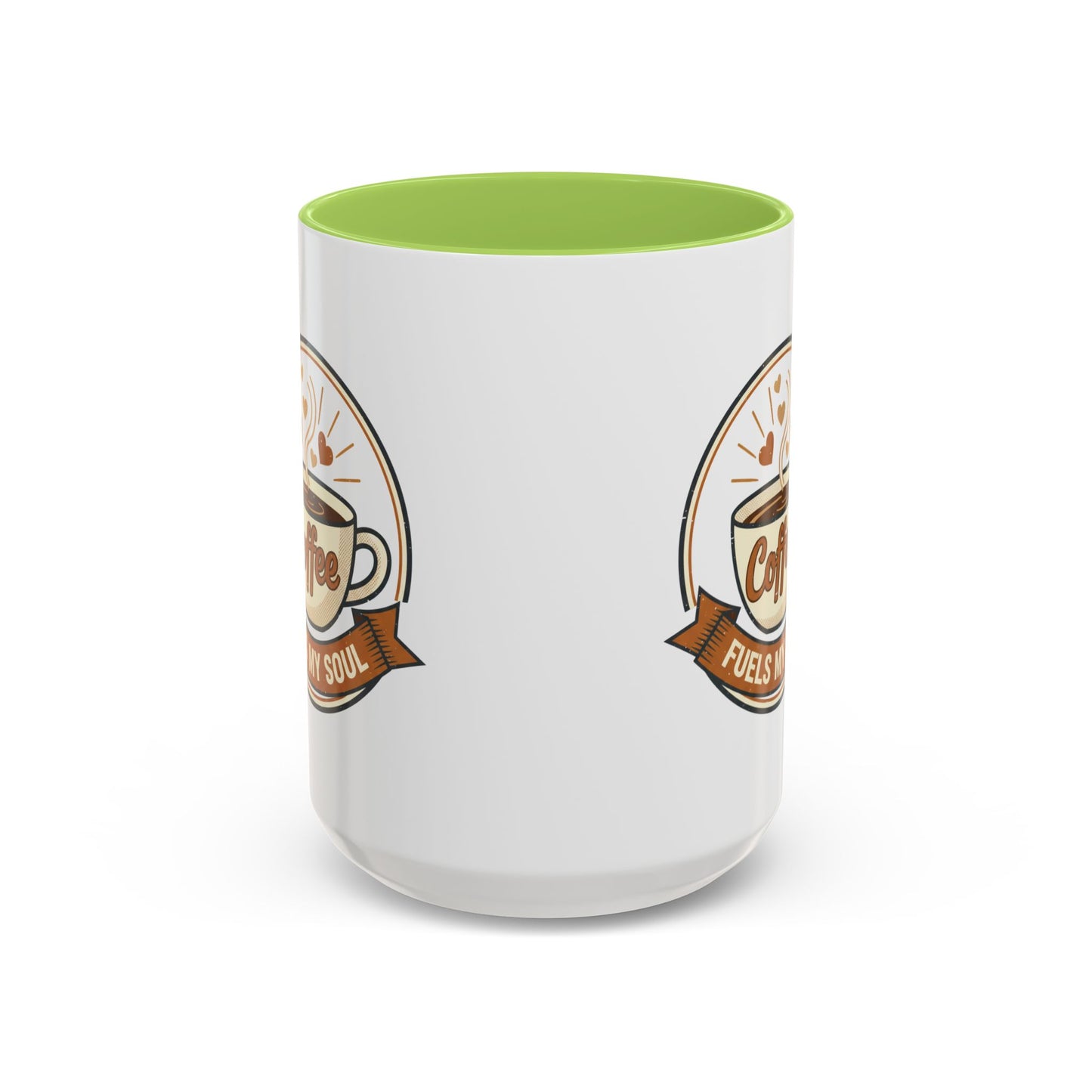 Coffee Mug - "Coffee Fuels My Soul" Accent Ceramic Mug (11/15oz)