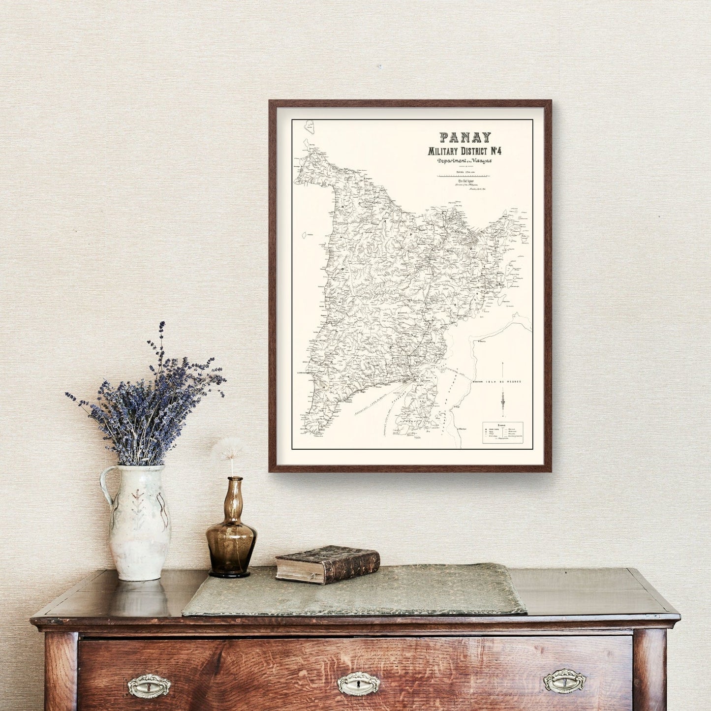 Vintage Panay, Philippines Map 1900